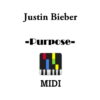 Justin Bieber - Purpose, download Justin Beiber Purpose Midi File Online